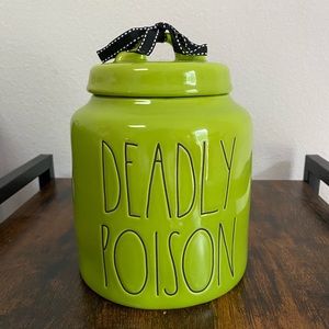 Rae Dunn “deadly poison” chubby canister.